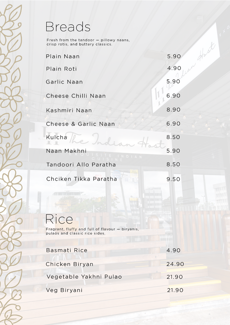 Menu, The Indian Host