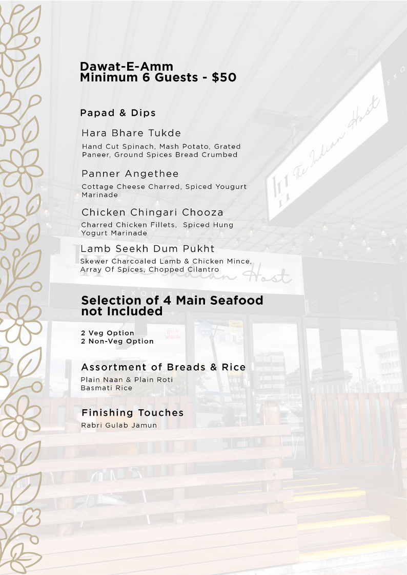 Menu, The Indian Host