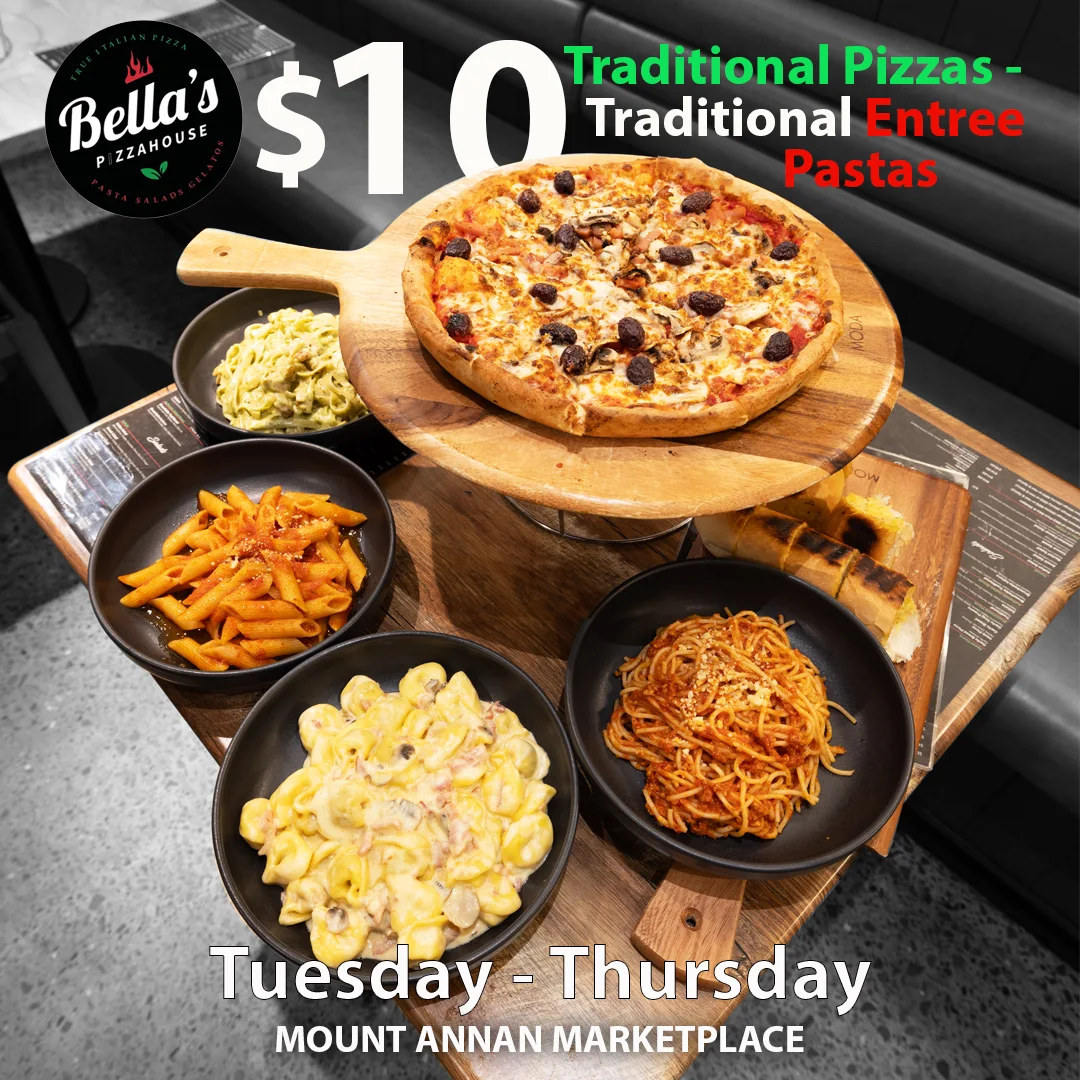 Menu, Bella's Pizzahouse