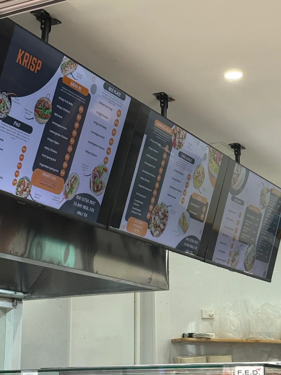 Menu, KRISP Wollongong