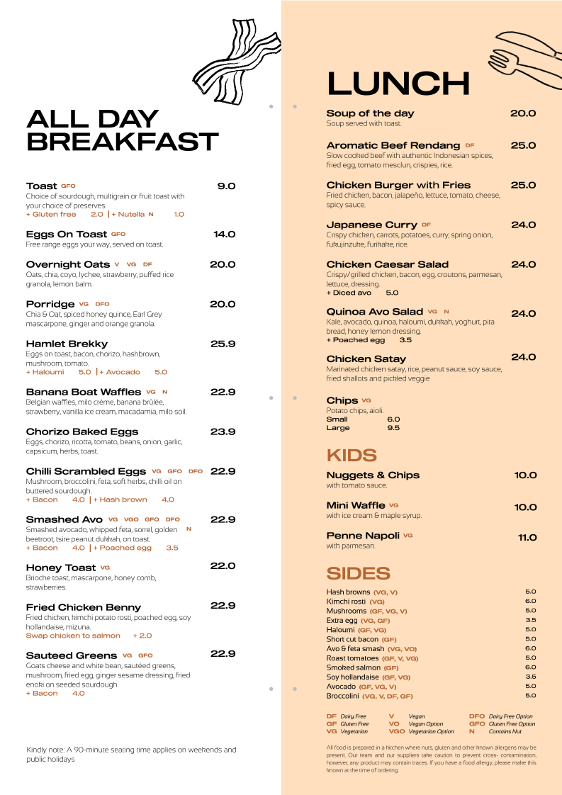 Menu, Hamlet Mount Waverley