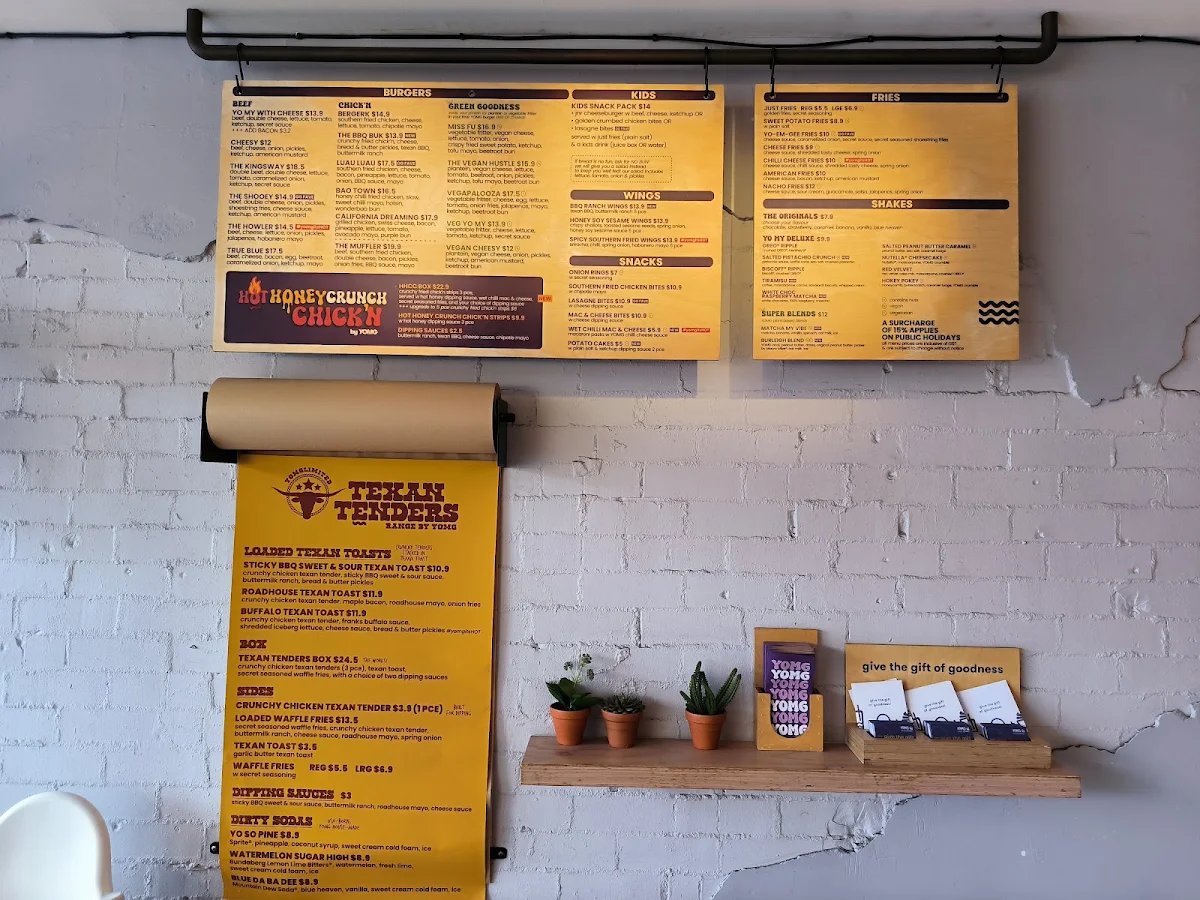 Menu, YOMG Glen Waverley