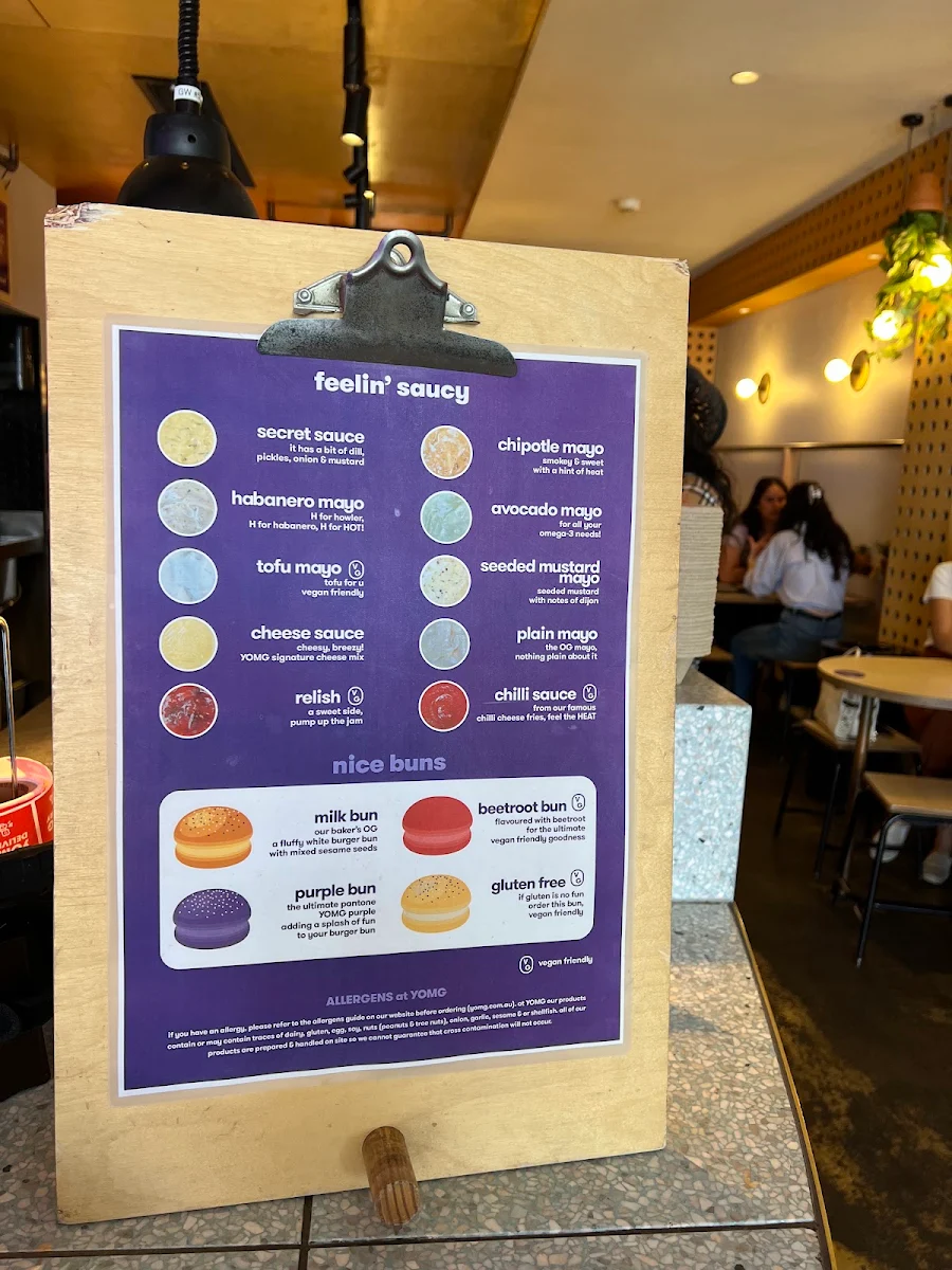 Menu, YOMG Glen Waverley