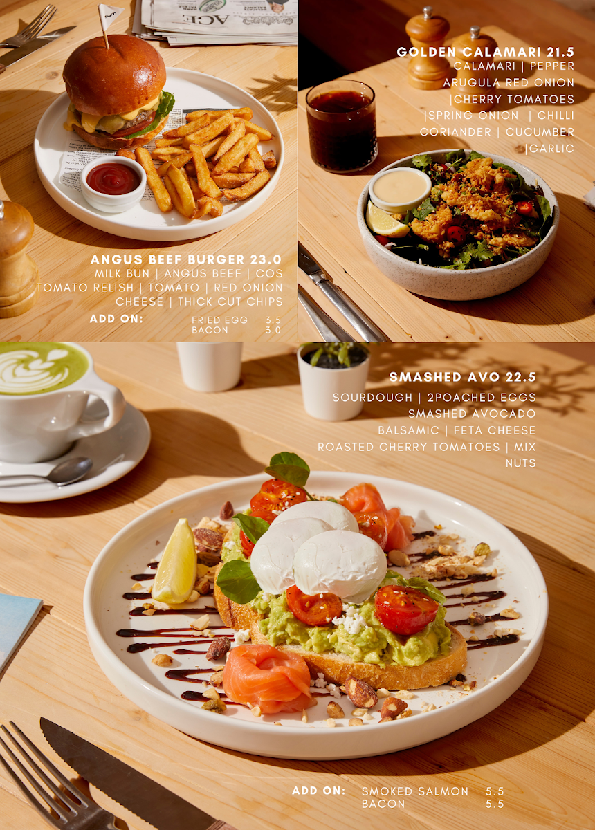 Menu, SUM Cafe and Thai eatery