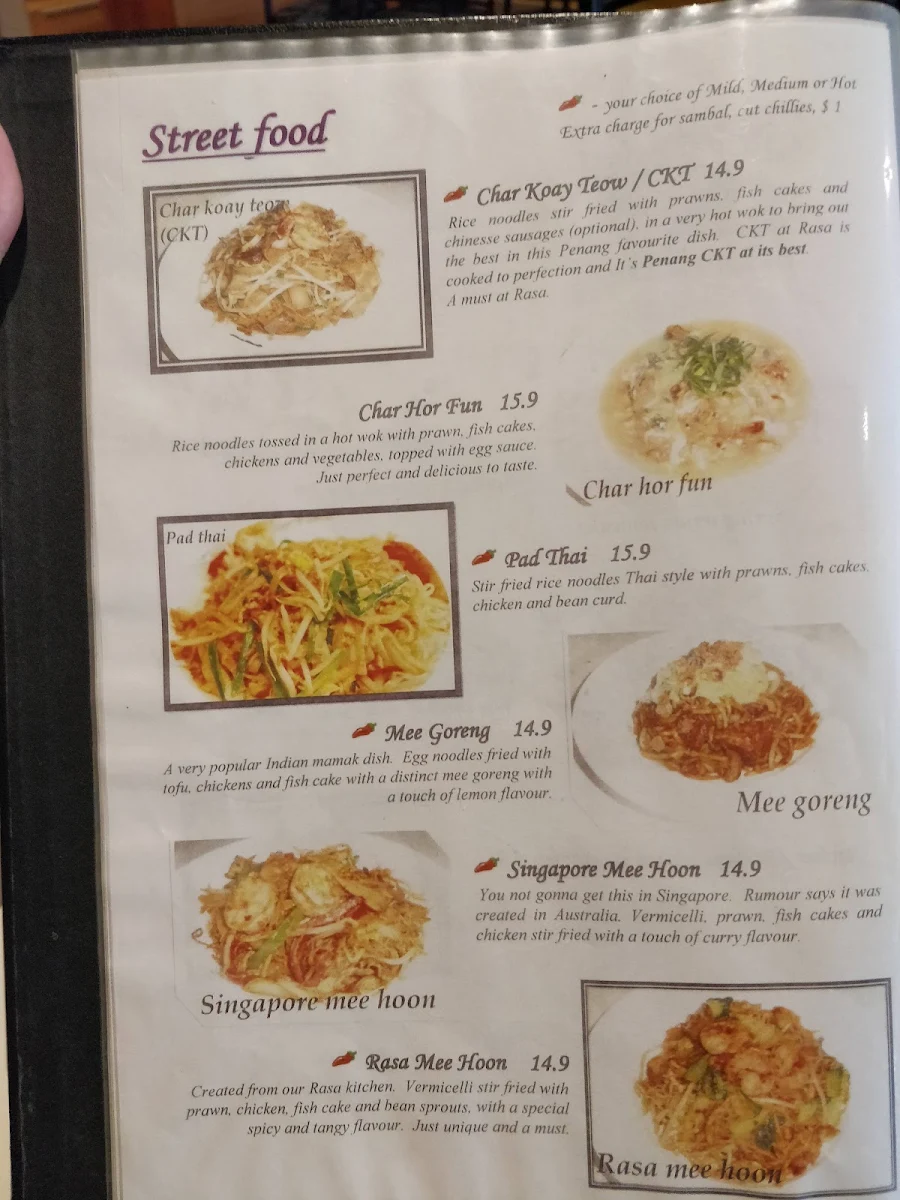 Menu, Rasa Rasa
