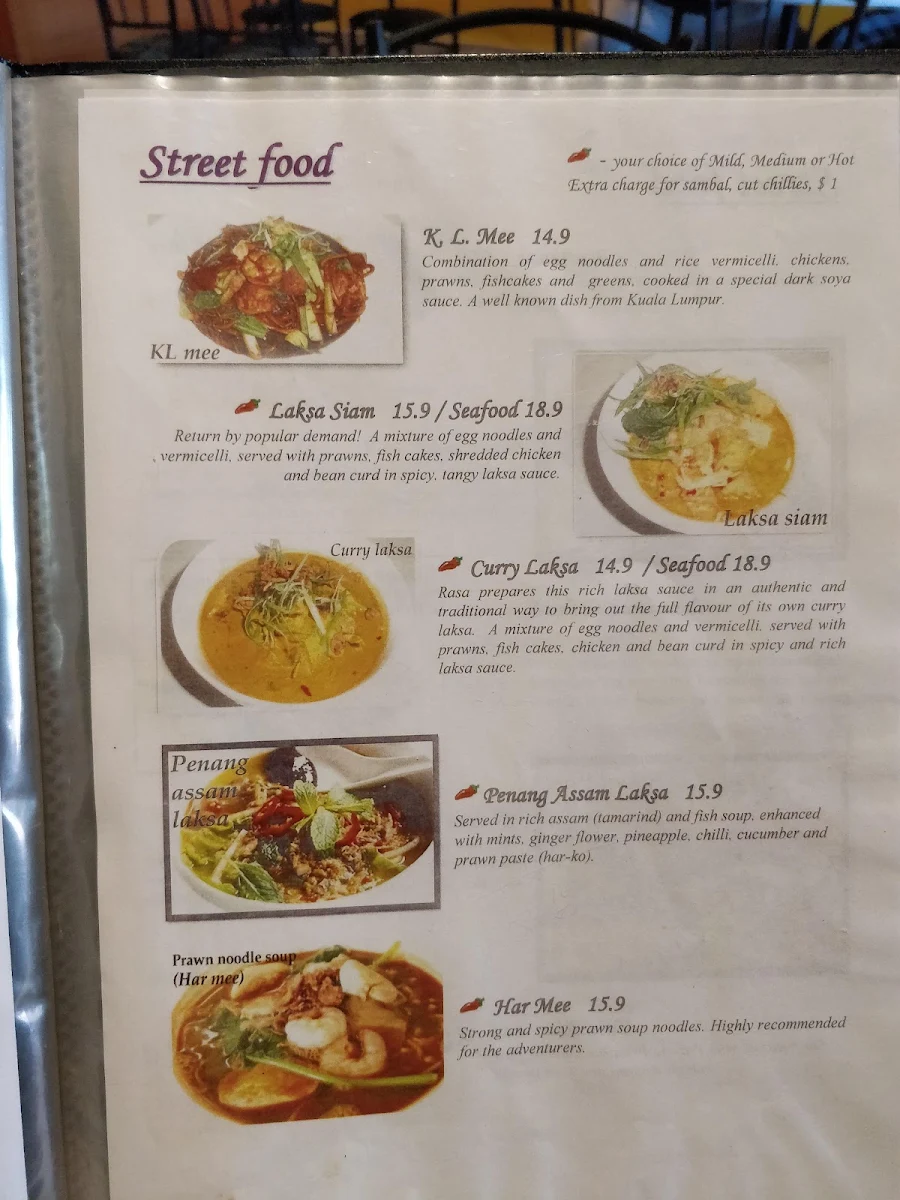 Menu, Rasa Rasa