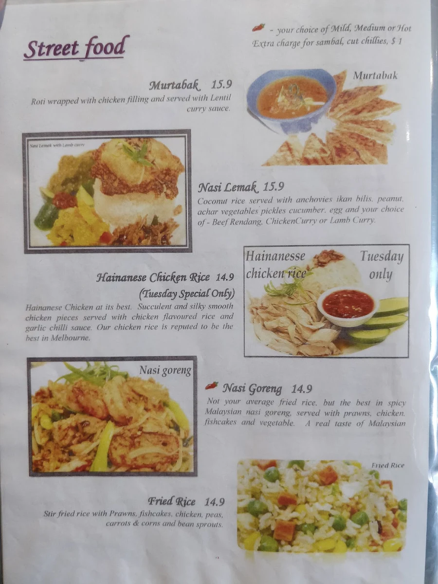 Menu, Rasa Rasa