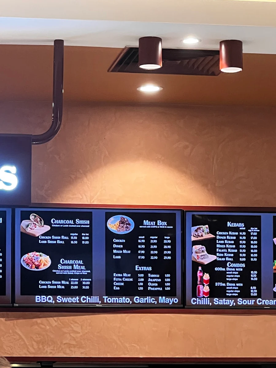 Menu, ROC Kebabs