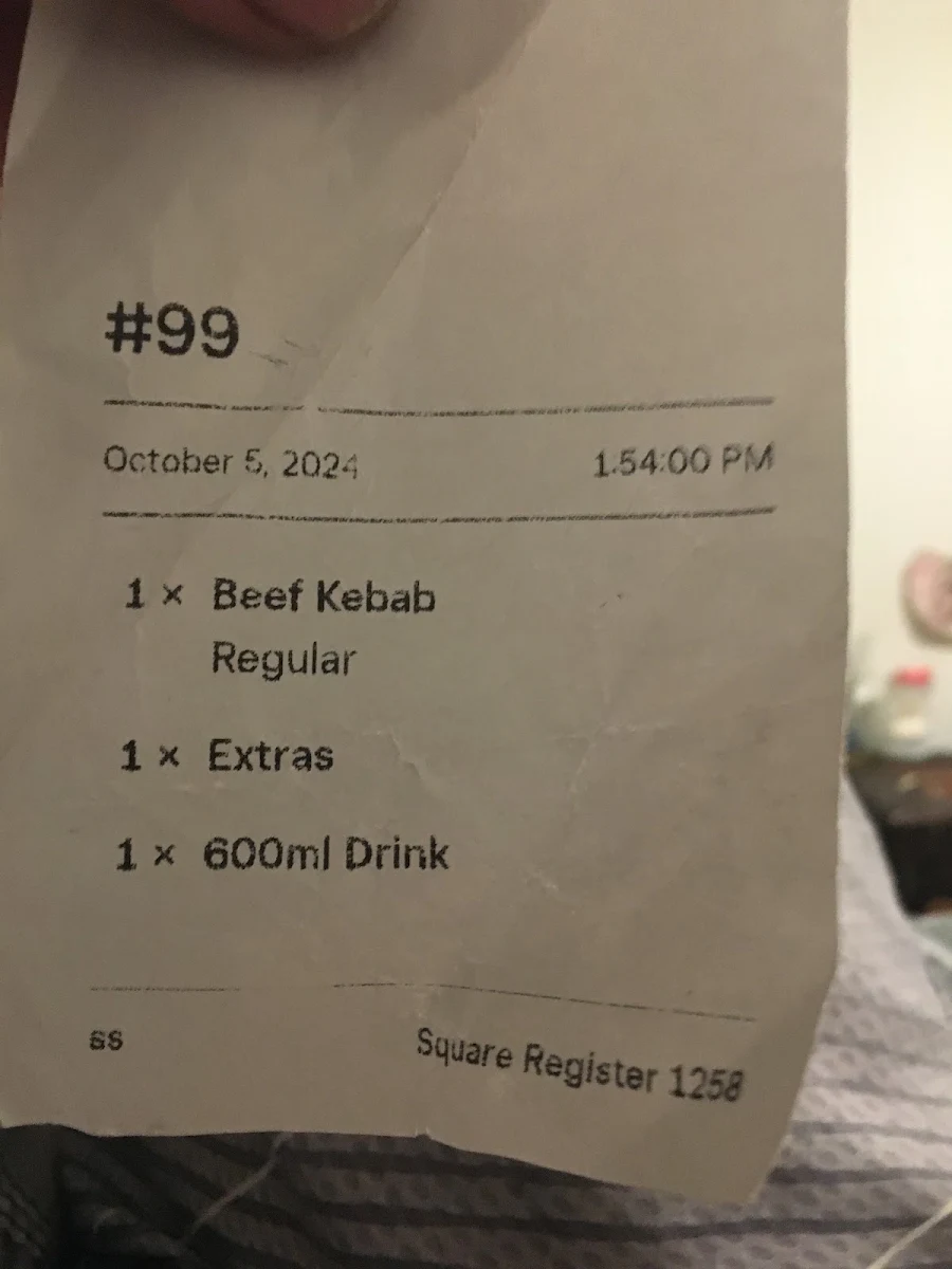 Menu, Sunshine Kebabs