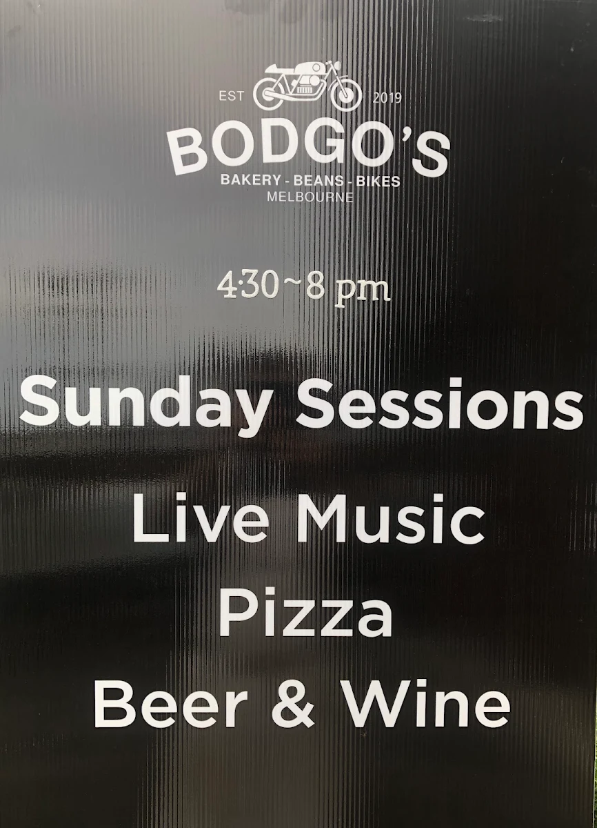 Menu, Bodgo's