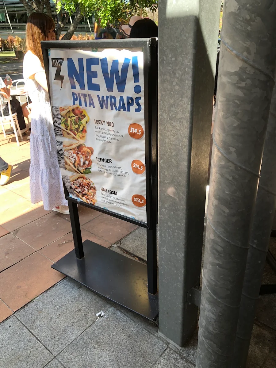 Menu, Zeus Street Greek South Bank