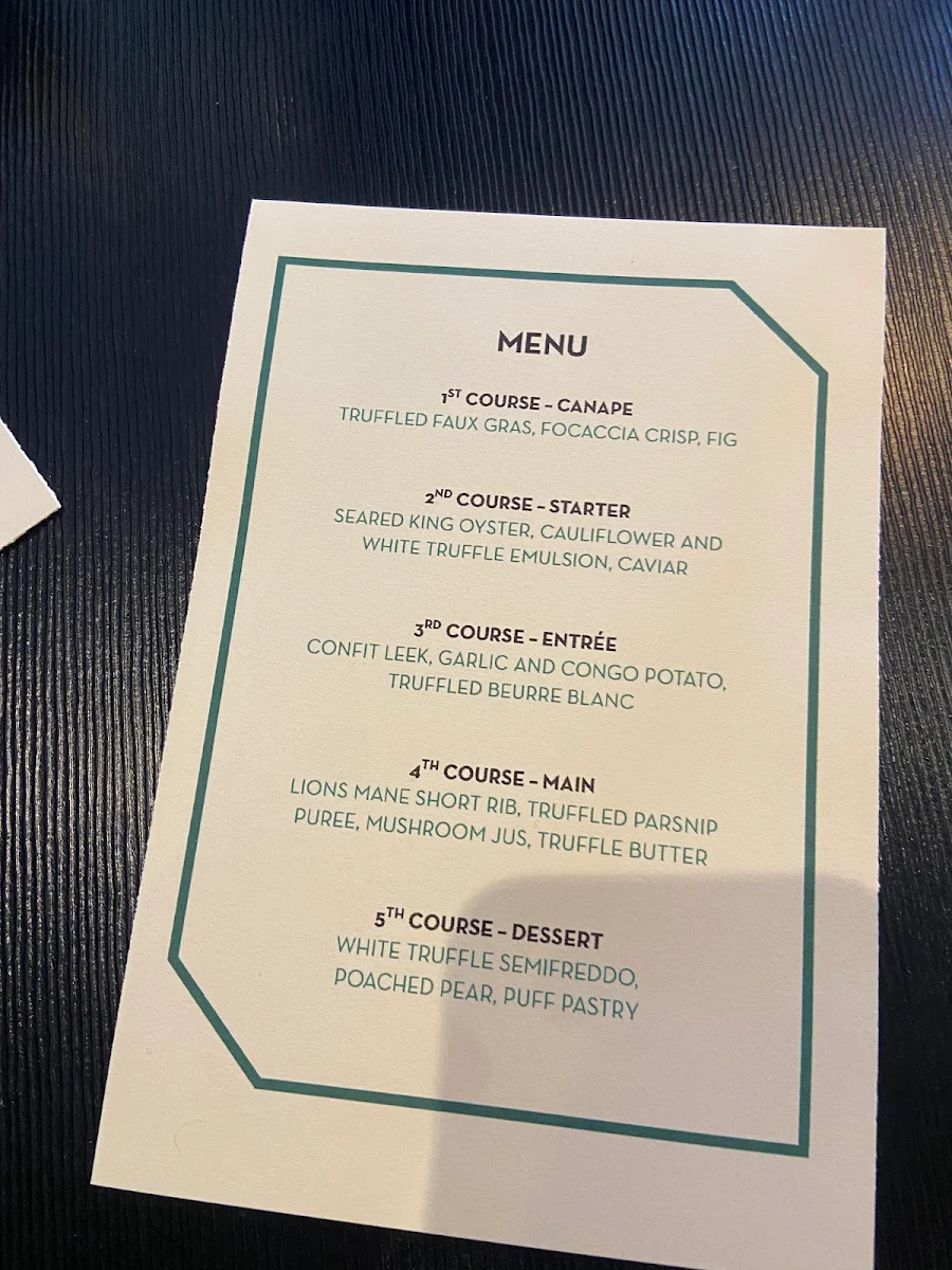 Menu, Green Man's Arms
