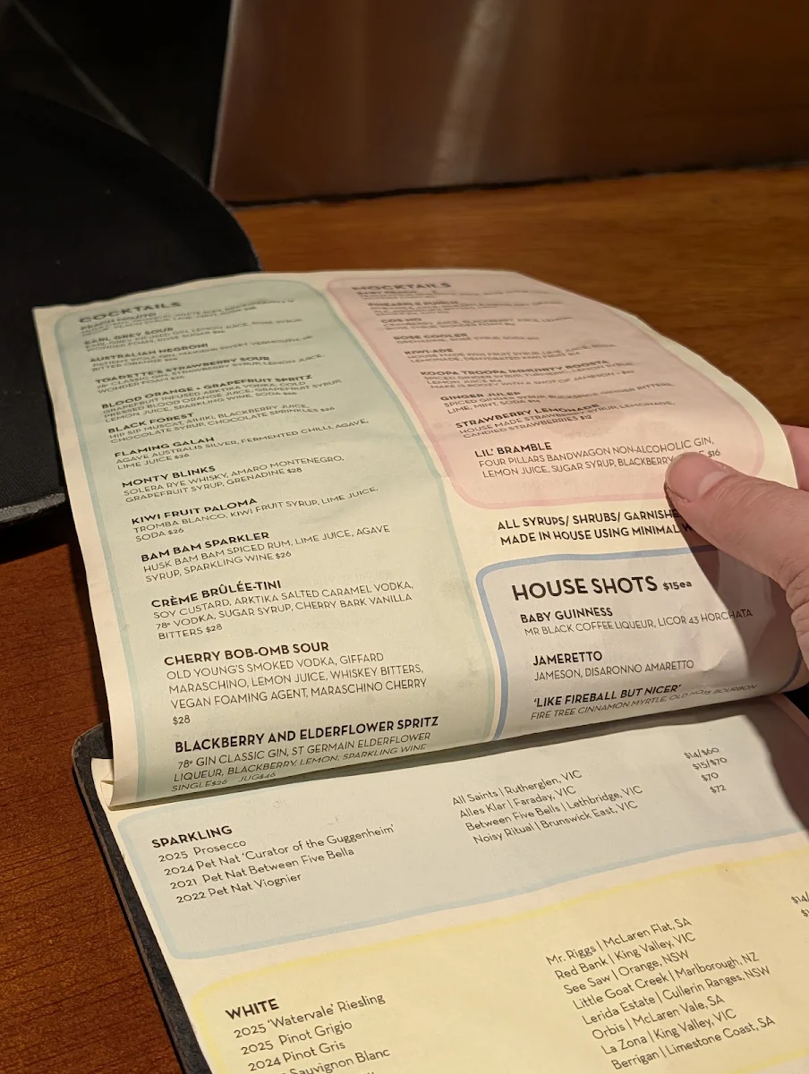 Menu, Green Man's Arms
