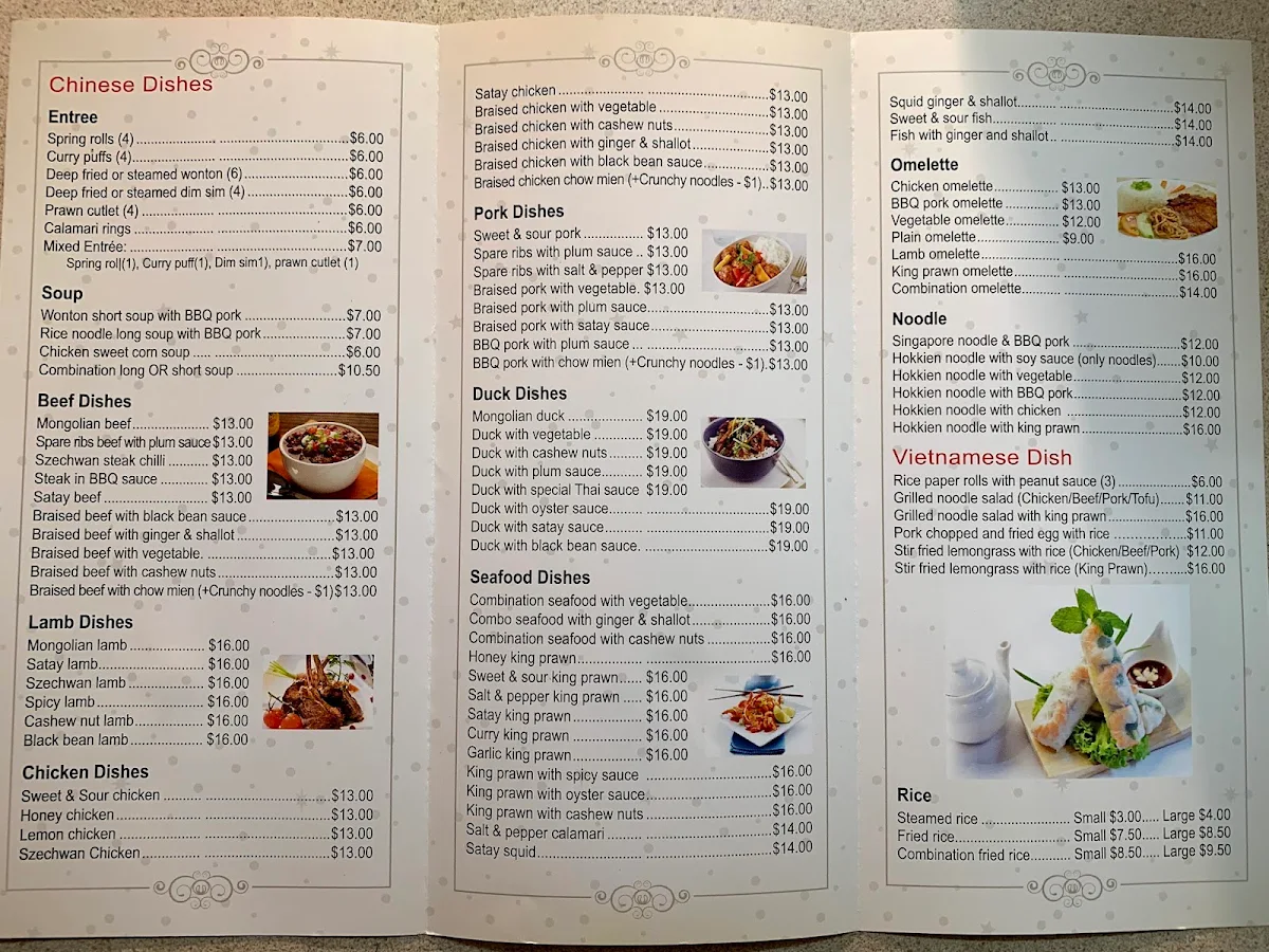 Menu, Thai Viet BBQ Chinese Takeaway