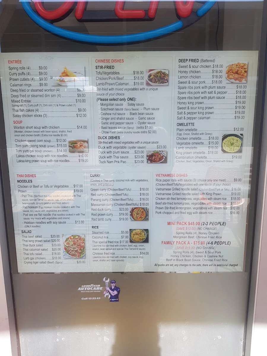 Menu, Thai Viet BBQ Chinese Takeaway