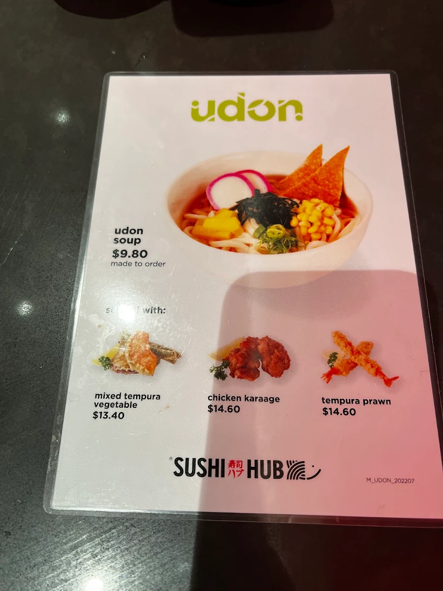 Menu, Sushi Hub Potts Point