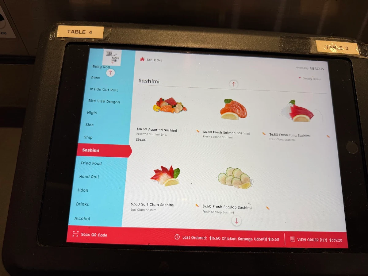 Menu, Sushi Hub Potts Point