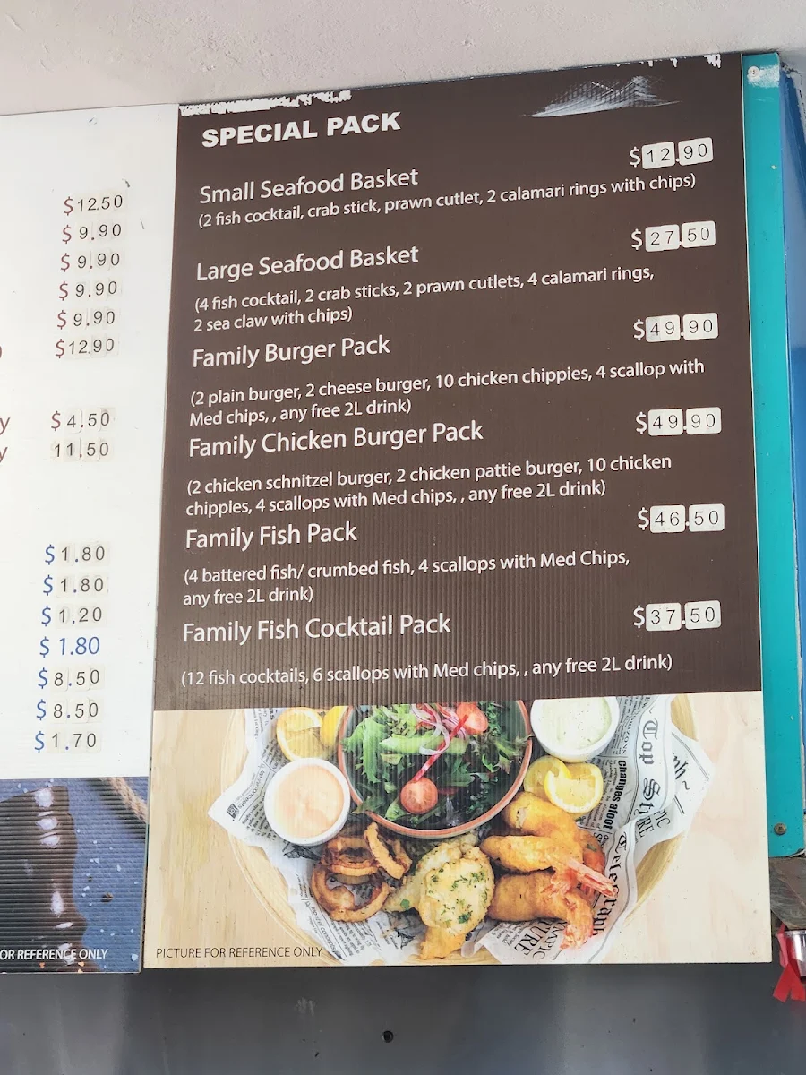 Menu, Georges Take Away Foods