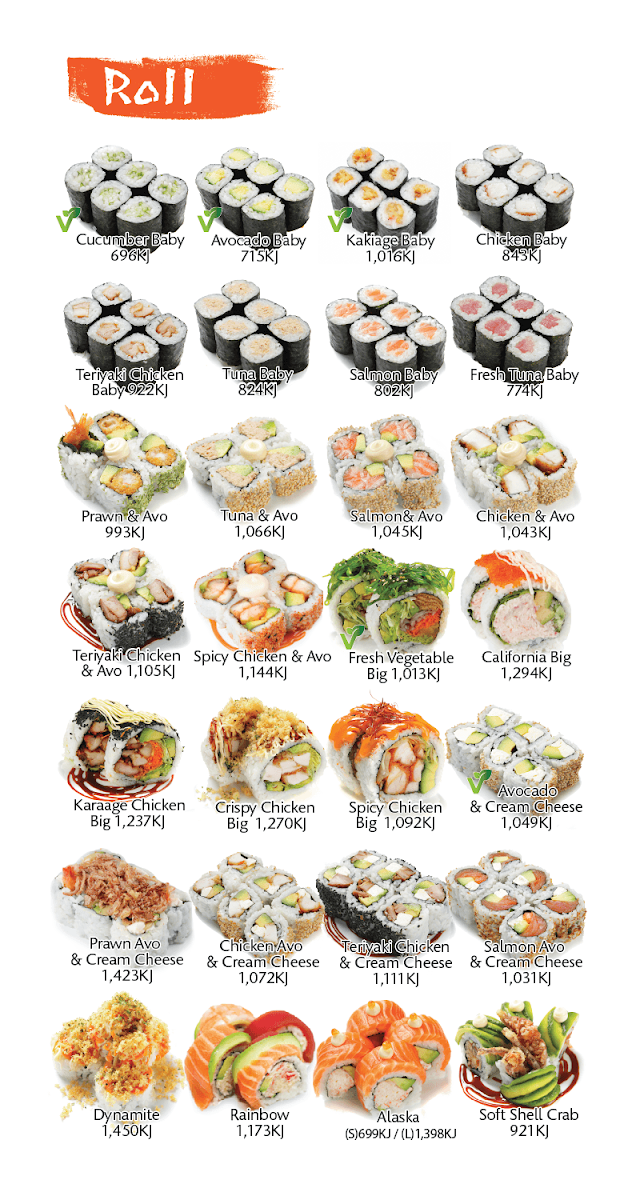 Menu, Wara Sushi