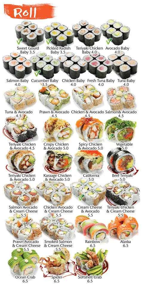 Menu, Wara Sushi