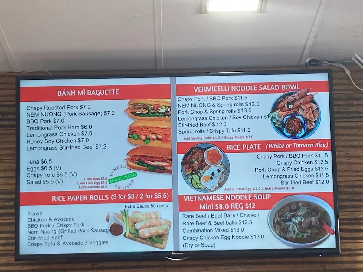 Menu, Bake Mi Baguette