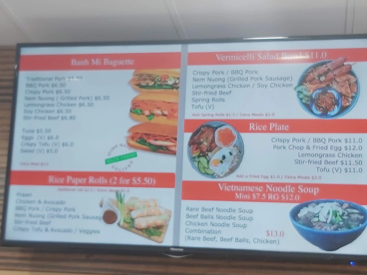 Menu, Bake Mi Baguette
