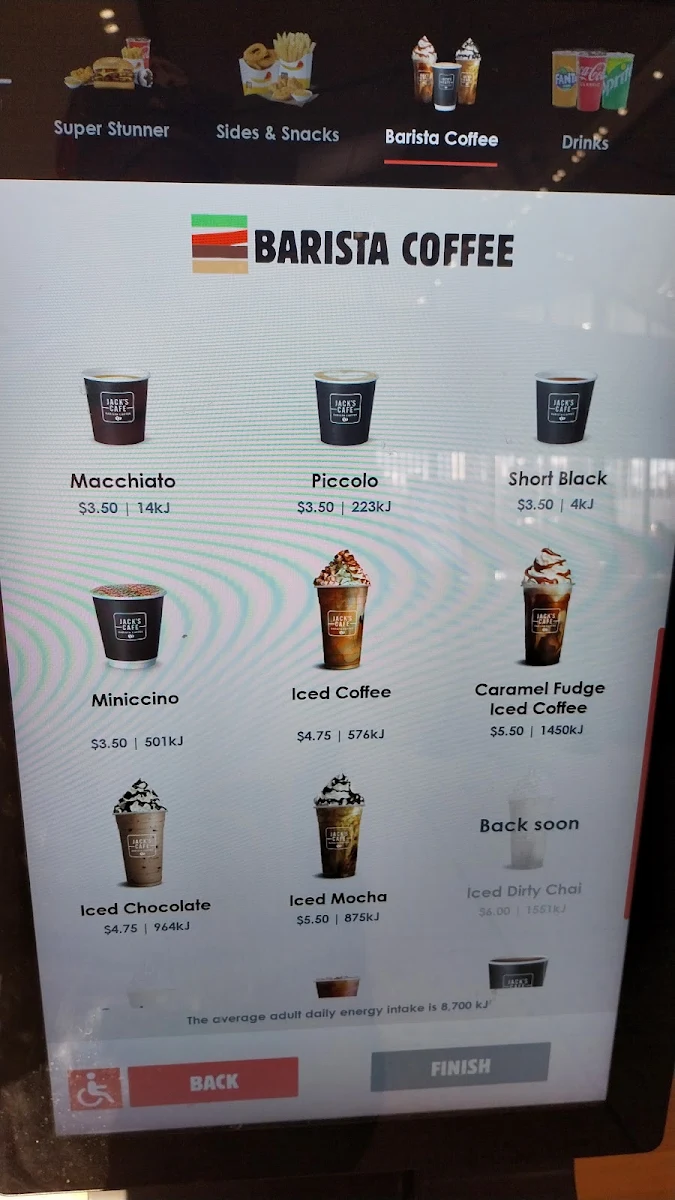Menu, Hungry Jack's Burgers Pheasants Nest Sth