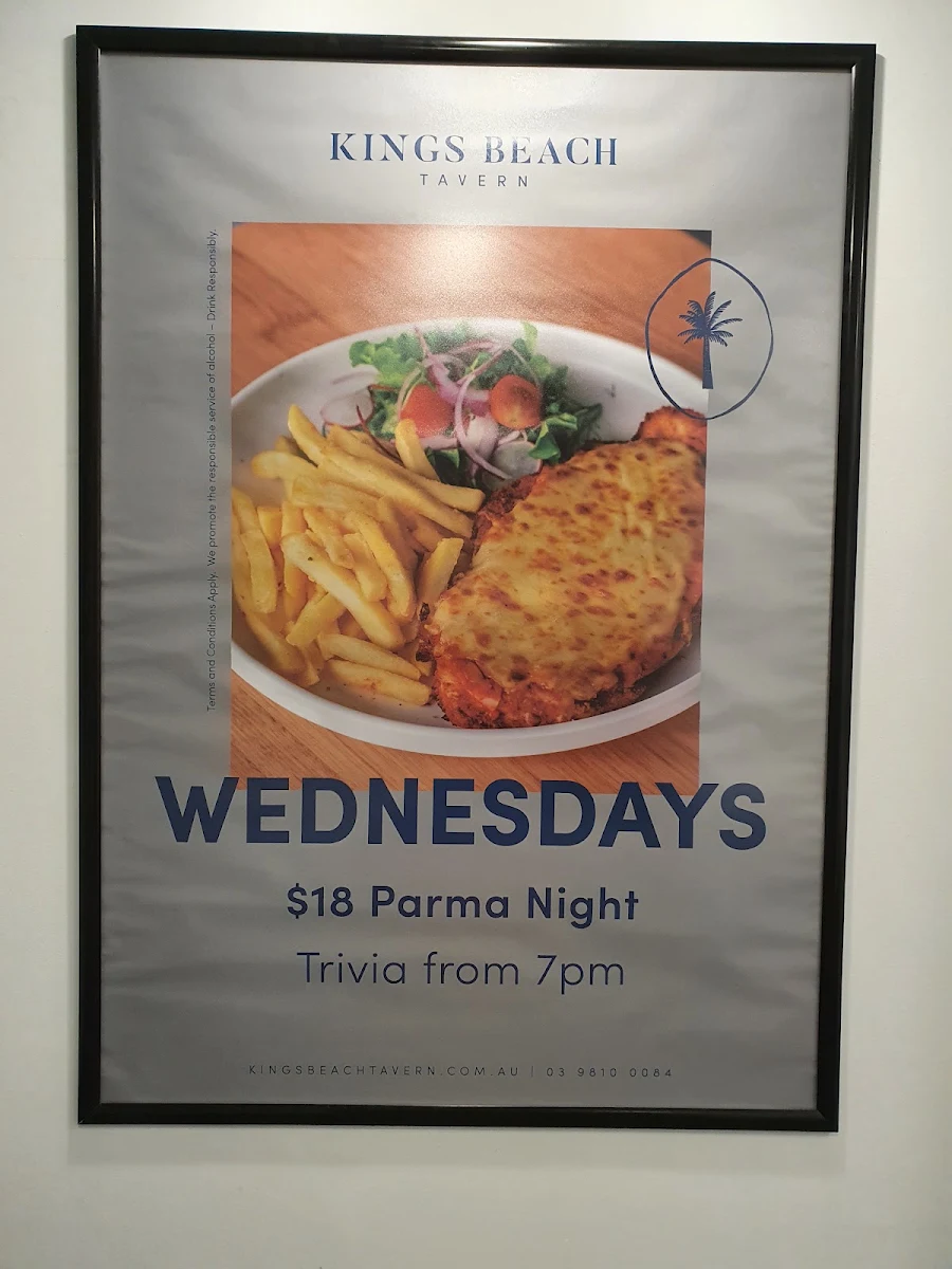 Menu, Kings Beach Tavern