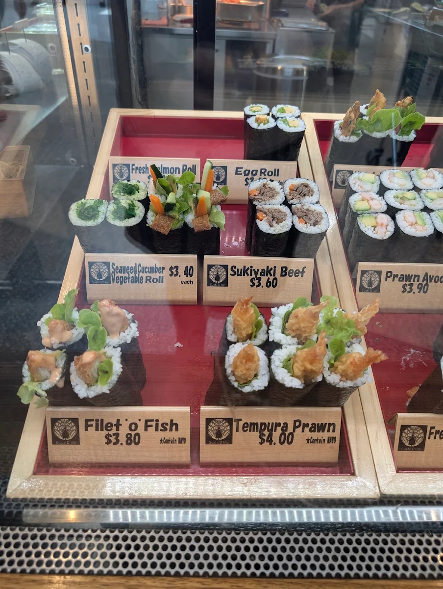 Menu, Sushi D'Lite