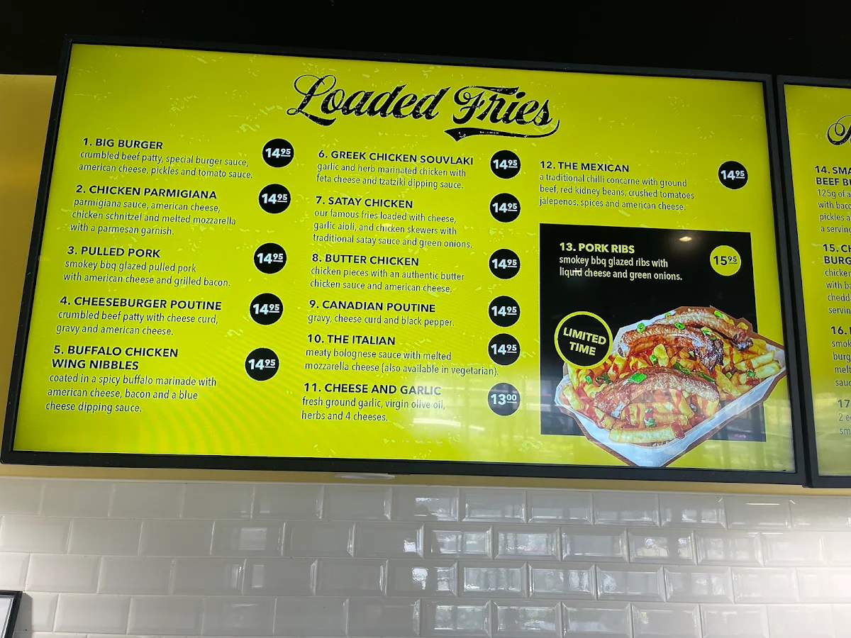 Menu, House Of Loaded Fries