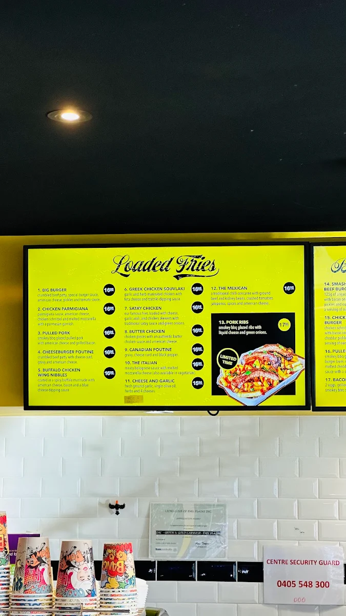 Menu, House Of Loaded Fries
