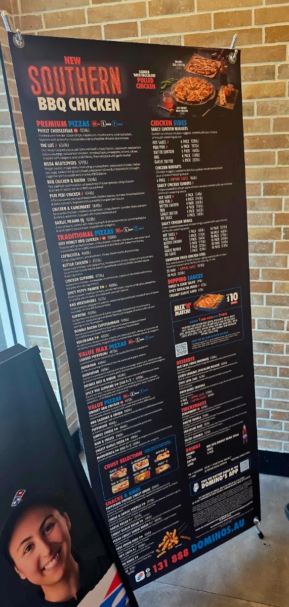 Menu, Domino's Pizza Forster