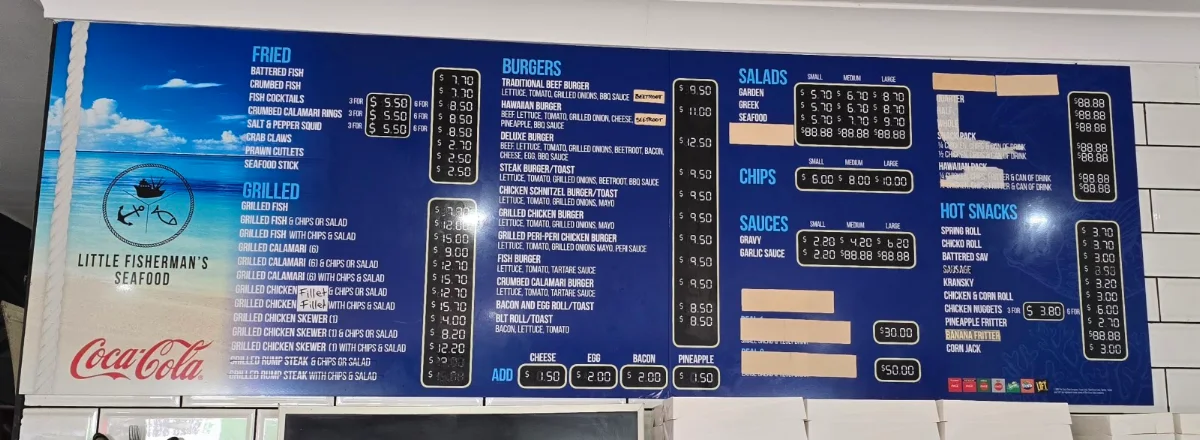Menu, Littlefisherman's Seafood