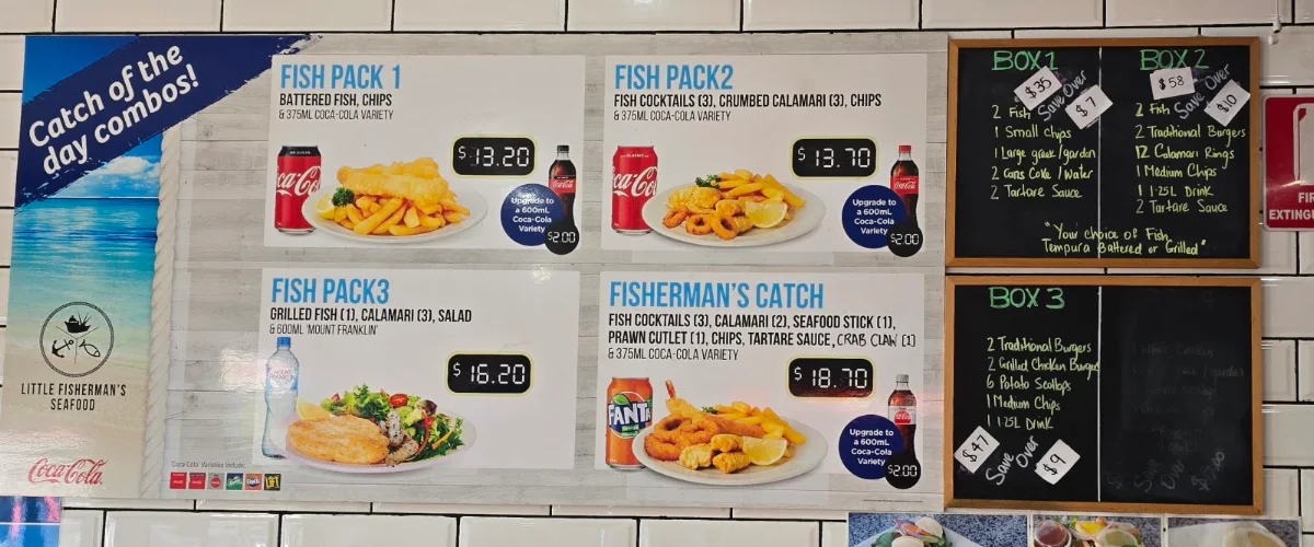 Menu, Littlefisherman's Seafood
