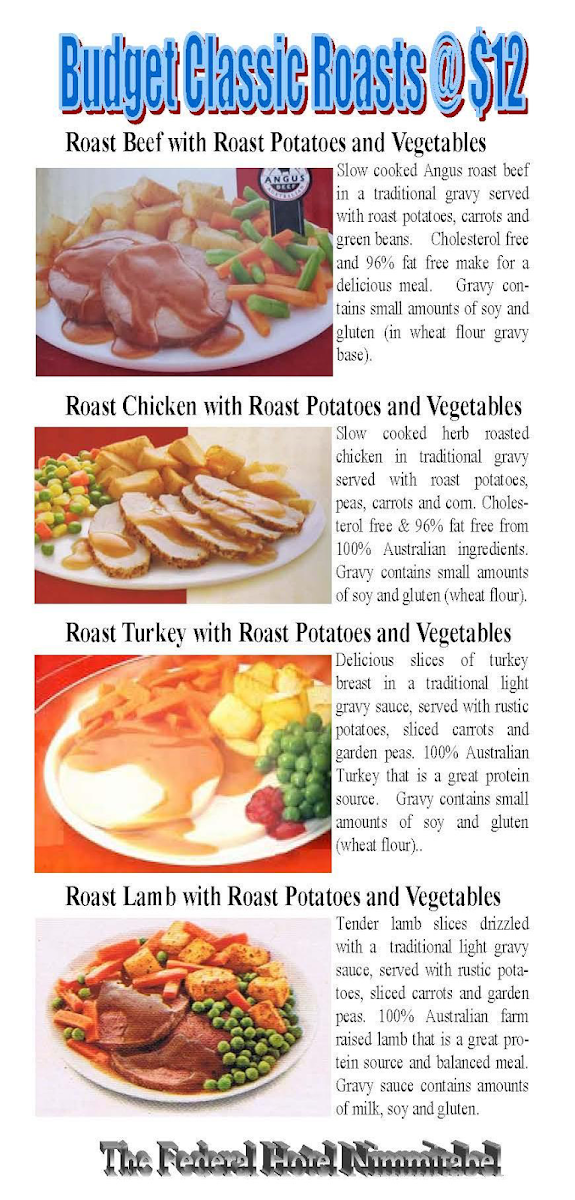 Menu, Drovers Bistro
