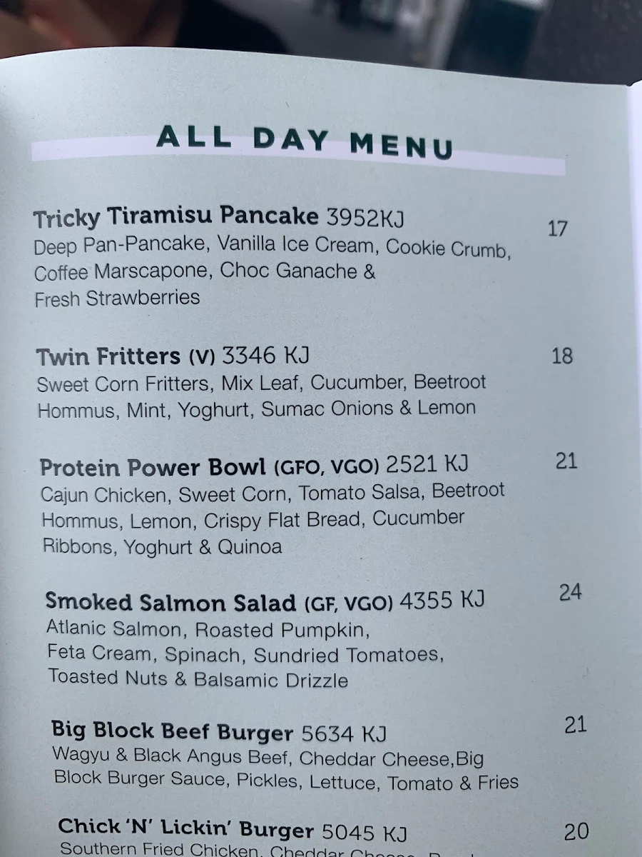 Menu, The Shed Cafe - Schofields