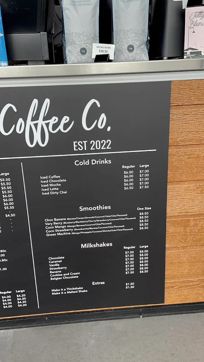 Menu, Lakes Coffee Co