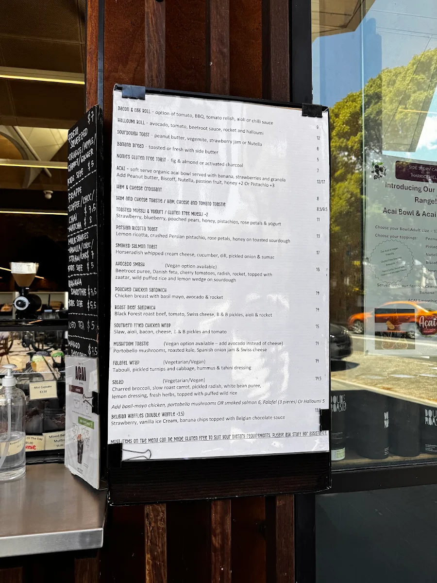 Menu, Side Story Cafe