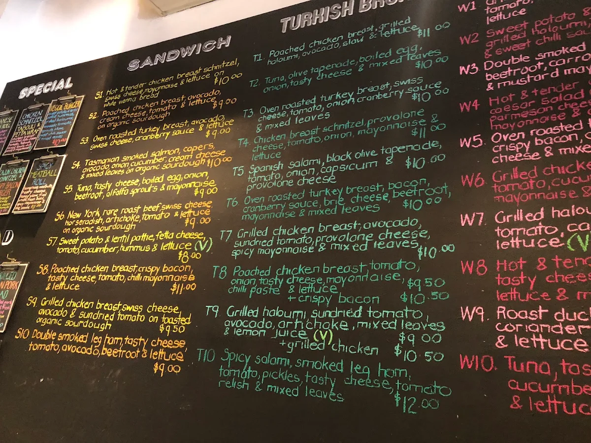 Menu, City Edge Cafe
