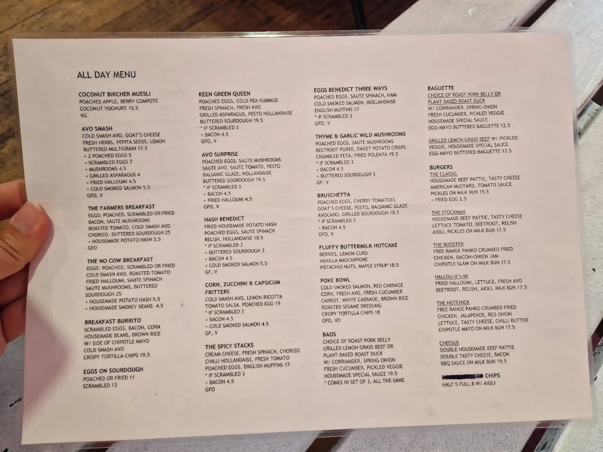 Menu, Two Farm Girls