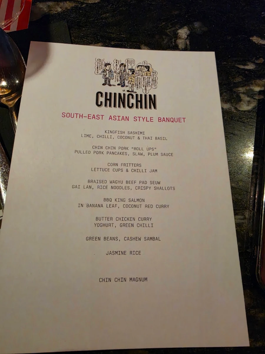 Menu, Chin Chin