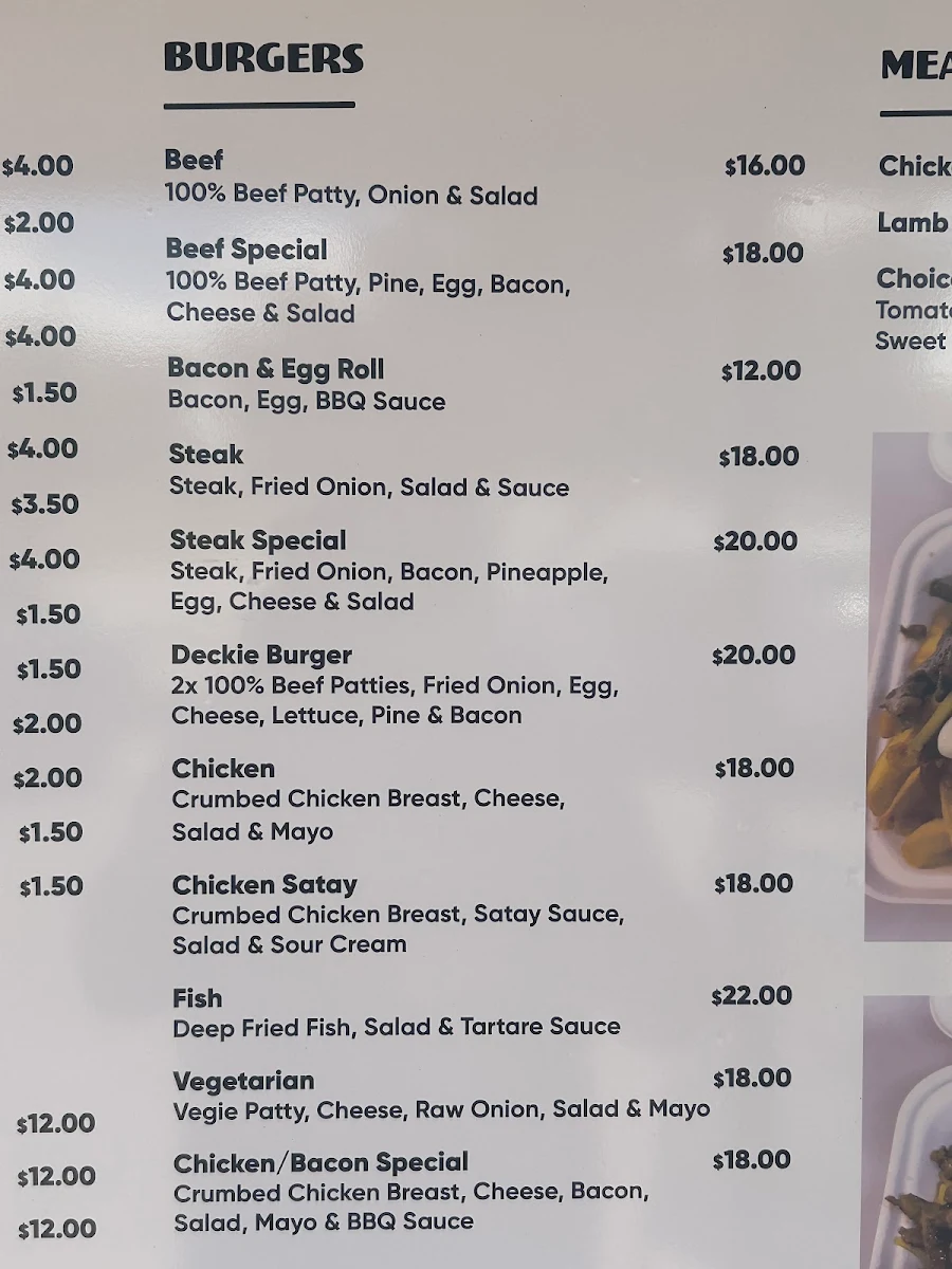 Menu, Cervantes Fish & Chips
