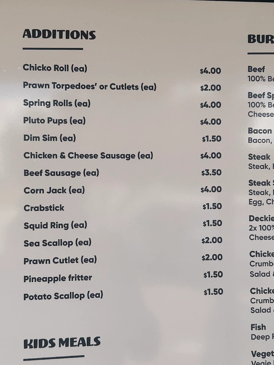 Menu, Cervantes Fish & Chips