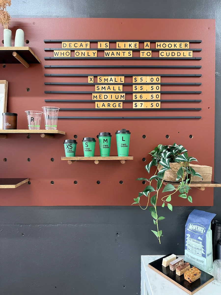 Menu, 2 Doors Portland