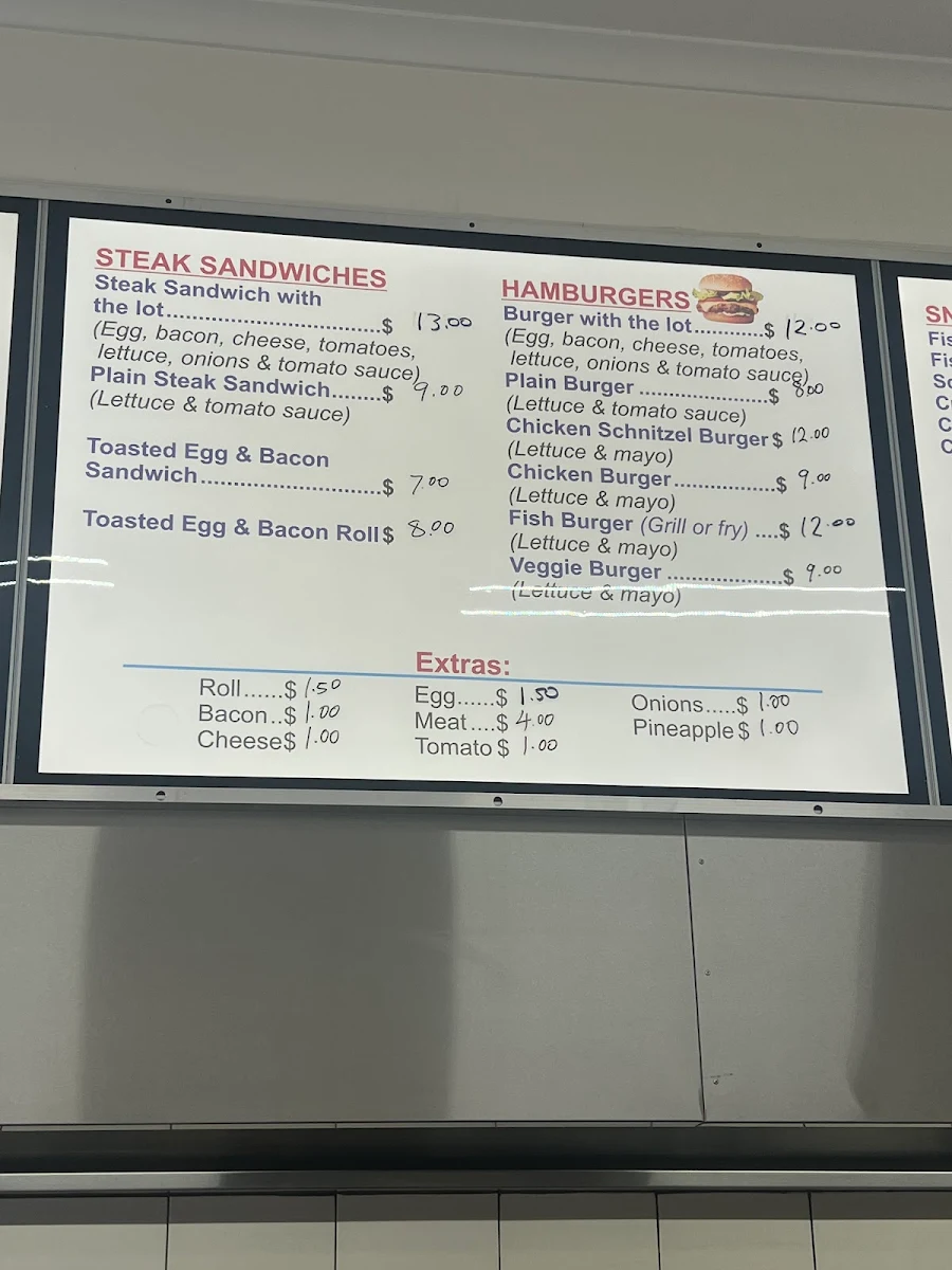 Menu, Mermaid Fish and Chips