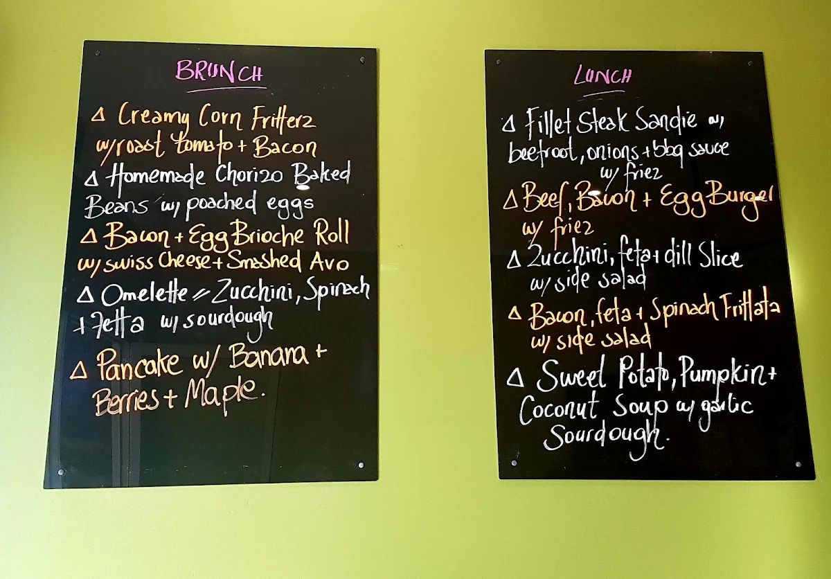 Menu, Tidz Across The Park