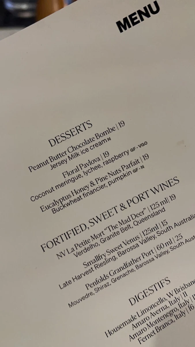 Menu, The Lex