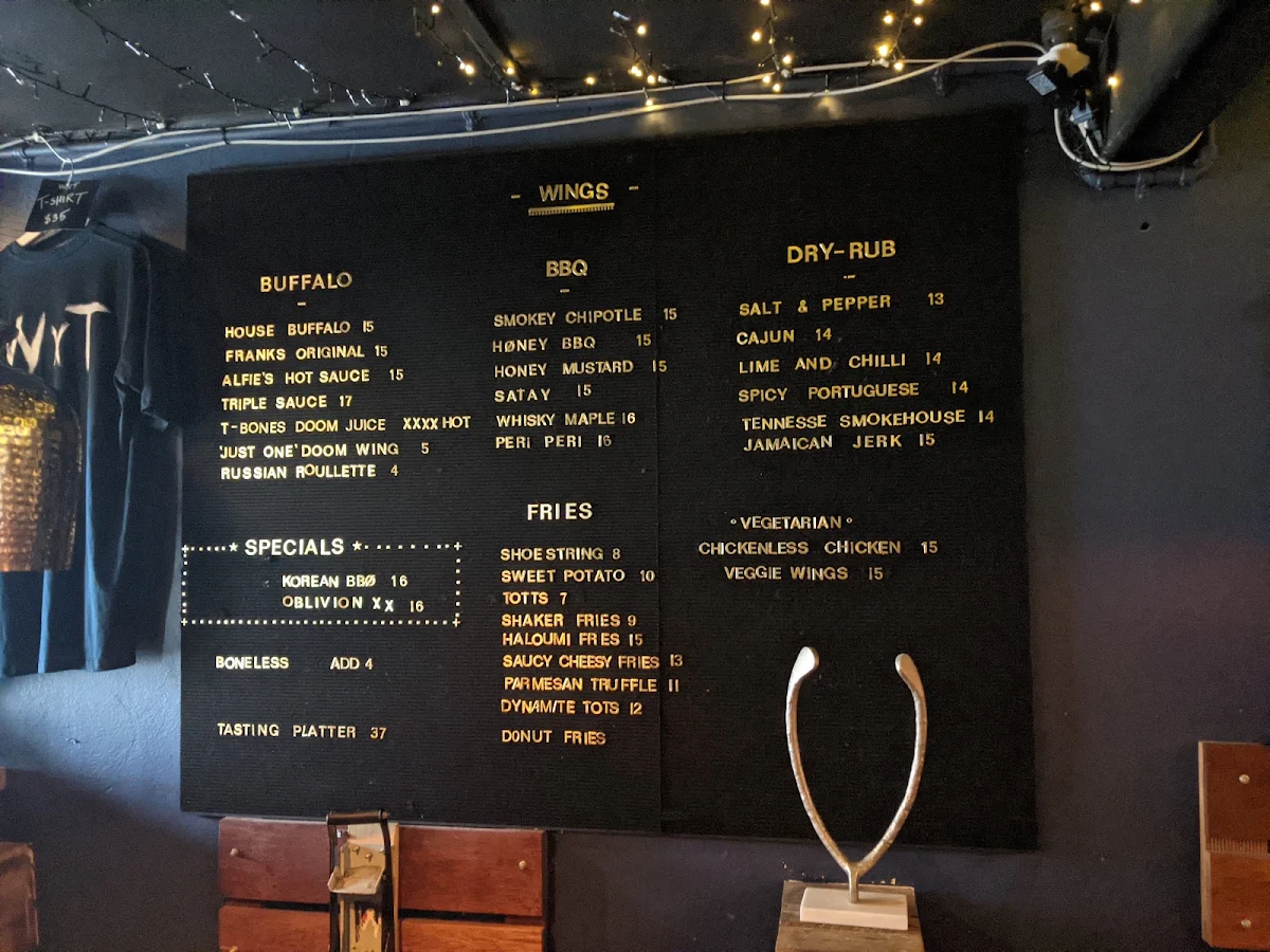 Menu, Wings And Tins Darlinghurst