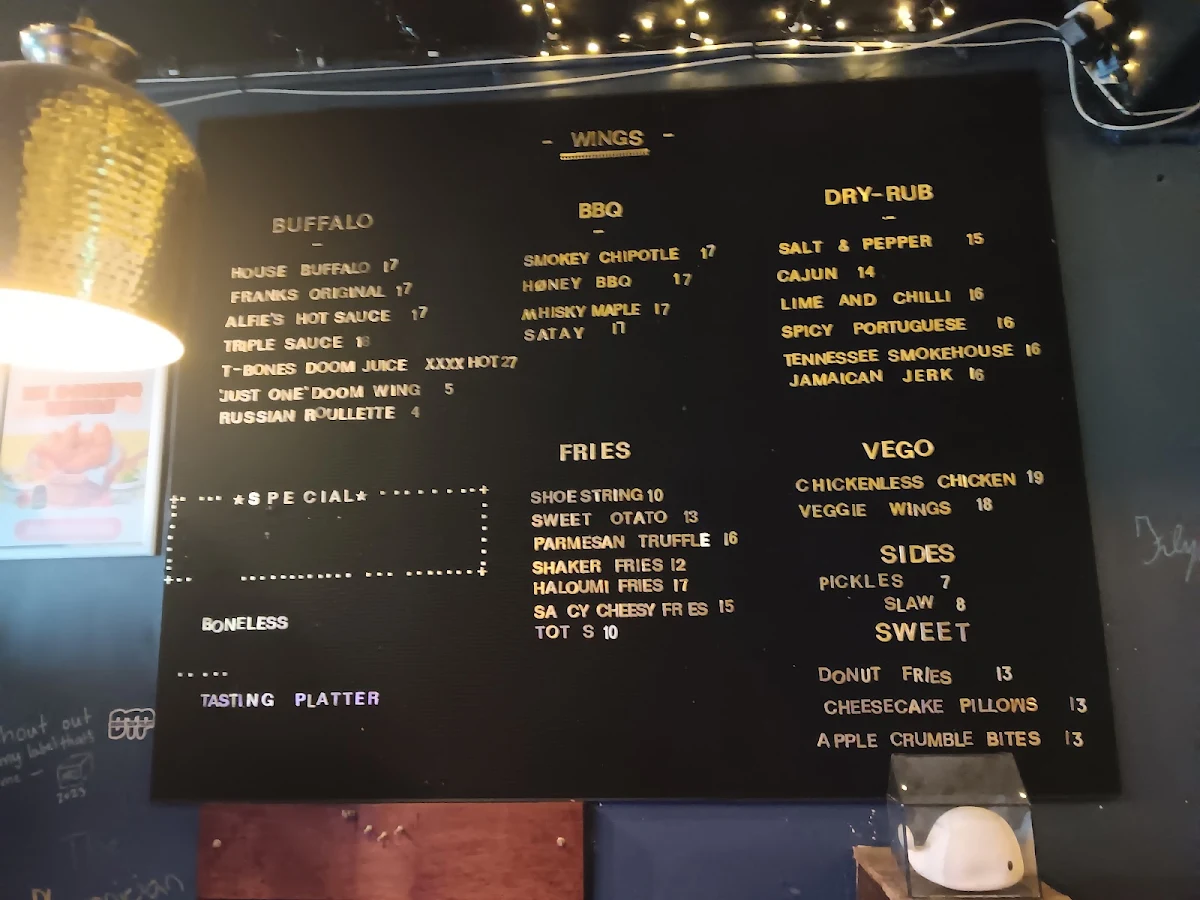 Menu, Wings And Tins Darlinghurst