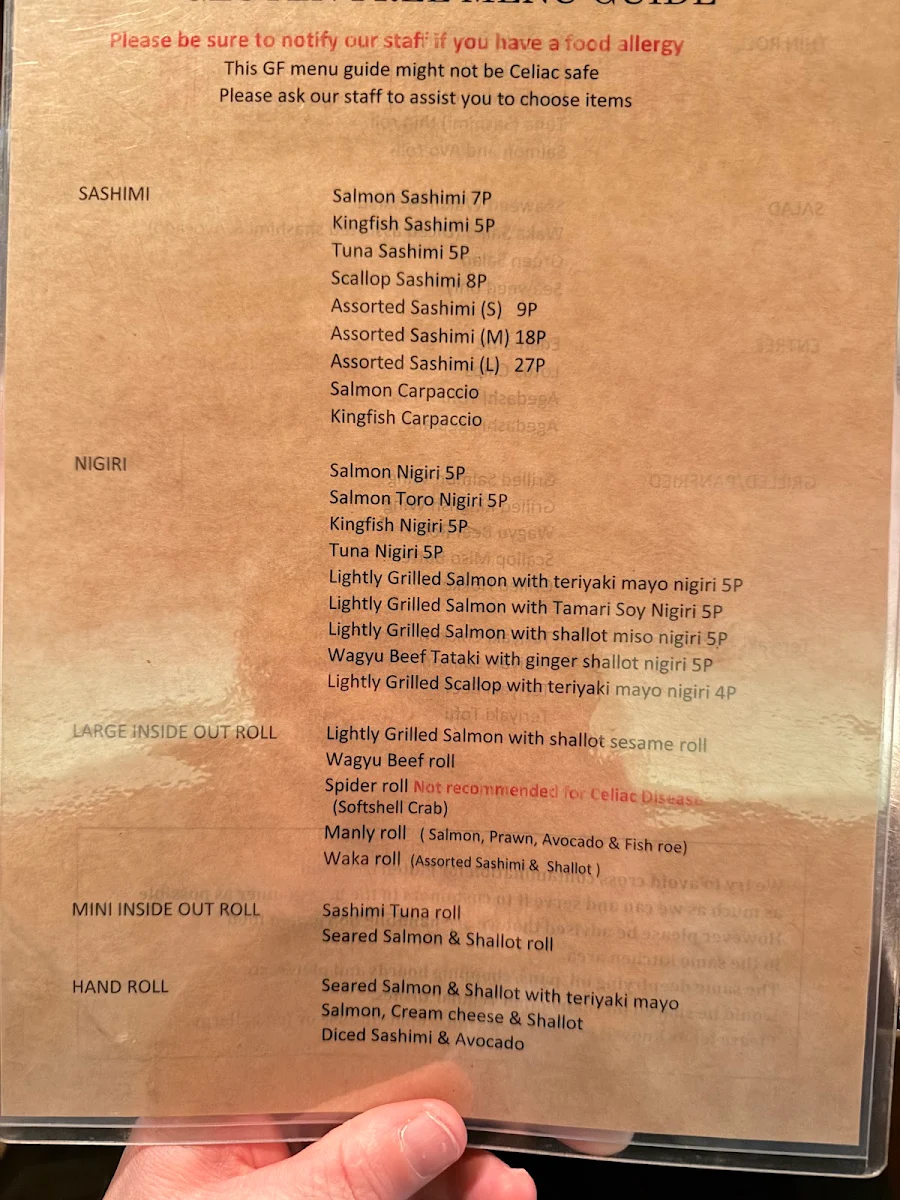 Menu, Waka